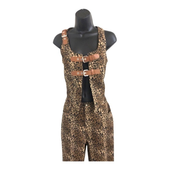 Cheetah‎ animal print khaki twill look rodeo style jeans pants size Medium new - Picture 14 of 16